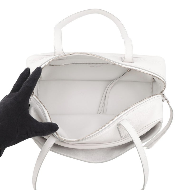バレンシアガ ショルダーバッグ ボウリングバッグ スモール カーフレザー BALENCIAGA バッグ 白