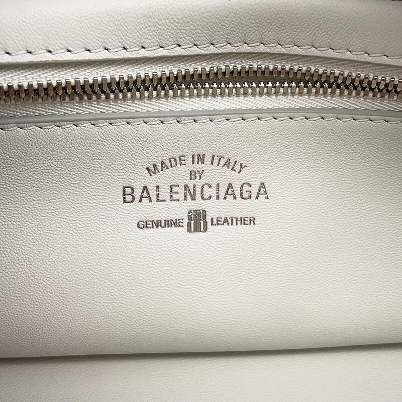 バレンシアガ ショルダーバッグ ボウリングバッグ スモール カーフレザー BALENCIAGA バッグ 白
