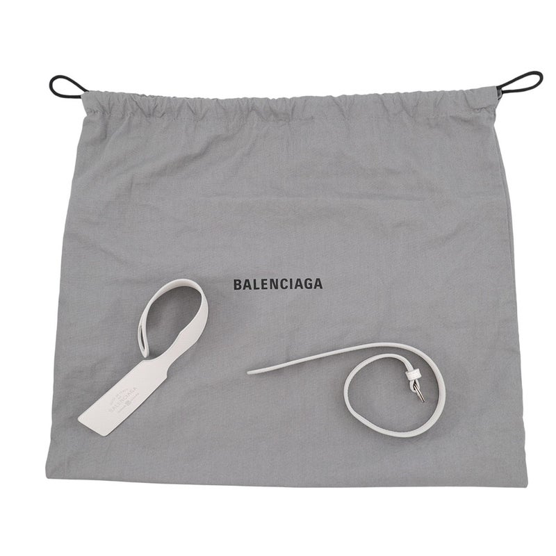 バレンシアガ ショルダーバッグ ボウリングバッグ スモール カーフレザー BALENCIAGA バッグ 白