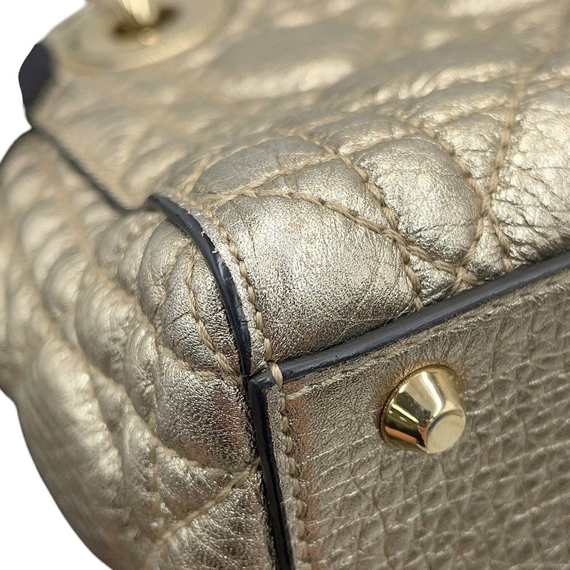 リスチャン・ディオール ハンドバッグ レディディオール ミニ カナージュ レザー Christian Dior 2wayショルダーバッグ