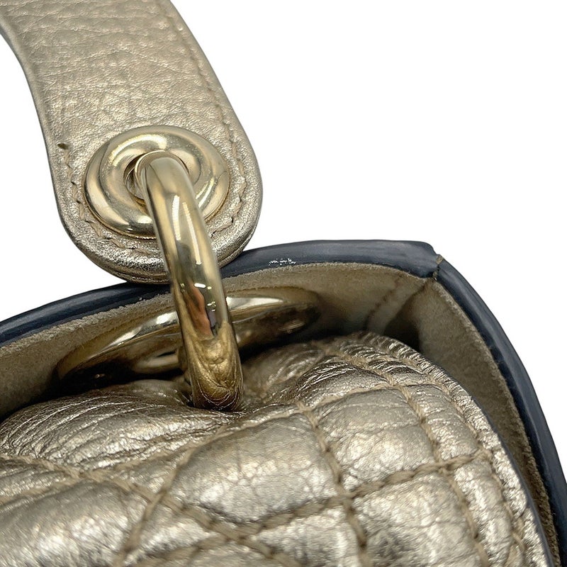 リスチャン・ディオール ハンドバッグ レディディオール ミニ カナージュ レザー Christian Dior 2wayショルダーバッグ