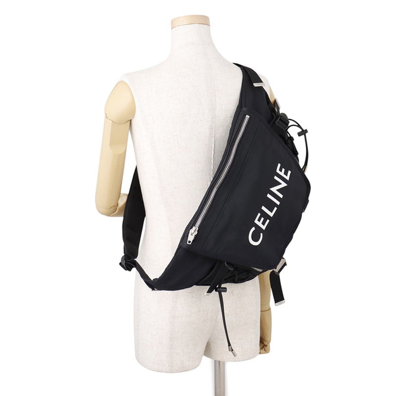 セリーヌ ボディバッグ トレッキング スモール ベルトバッグ キャンバス 116362DMT CELINE メンズ 黒