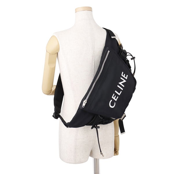 セリーヌ ボディバッグ トレッキング スモール ベルトバッグ キャンバス 116362DMT CELINE メンズ 黒
