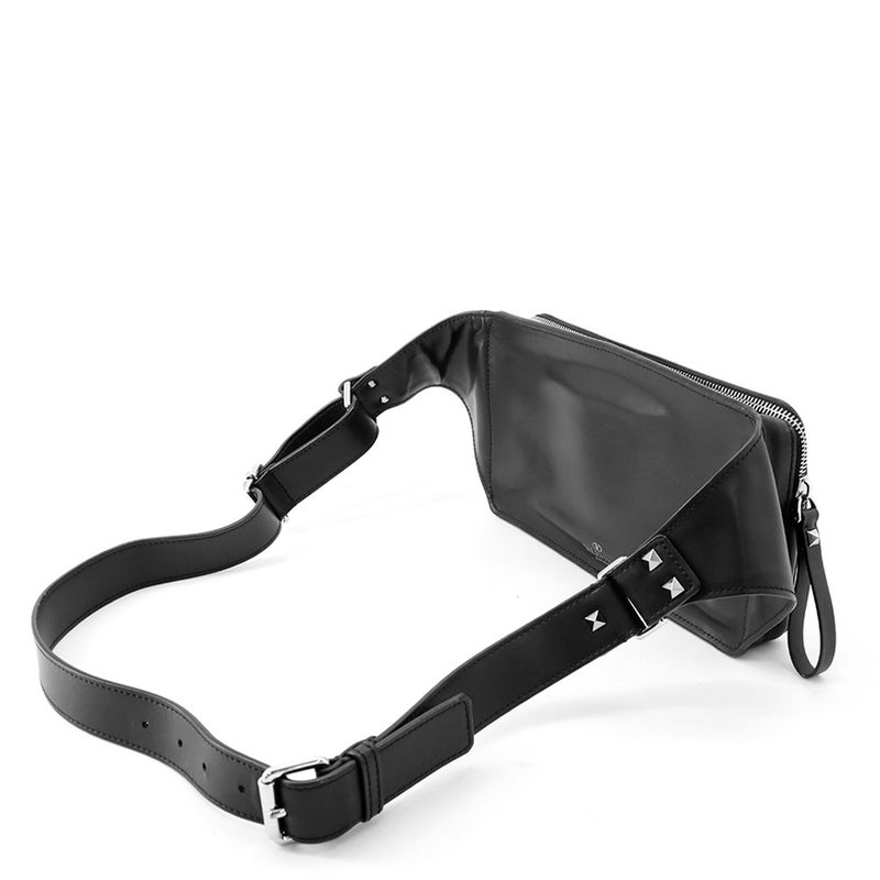 ヴァレンティノ・ガラヴァーニ ボディバッグ VLTNロゴ レザー VY2B0A10WJW VALENTINO ベルトバッグ 黒
