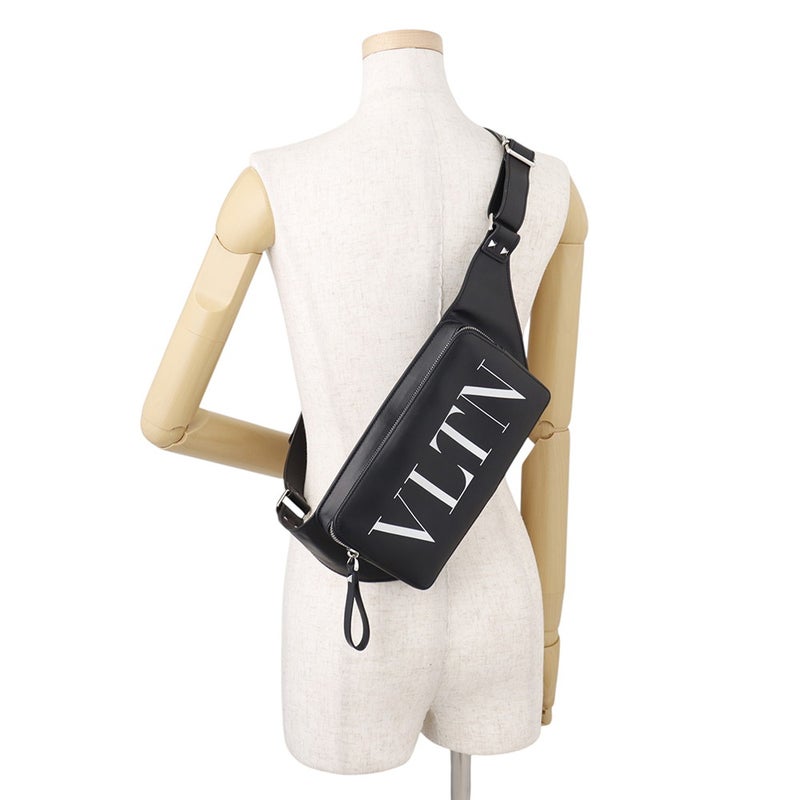 ヴァレンティノ・ガラヴァーニ ボディバッグ VLTNロゴ レザー VY2B0A10WJW VALENTINO ベルトバッグ 黒