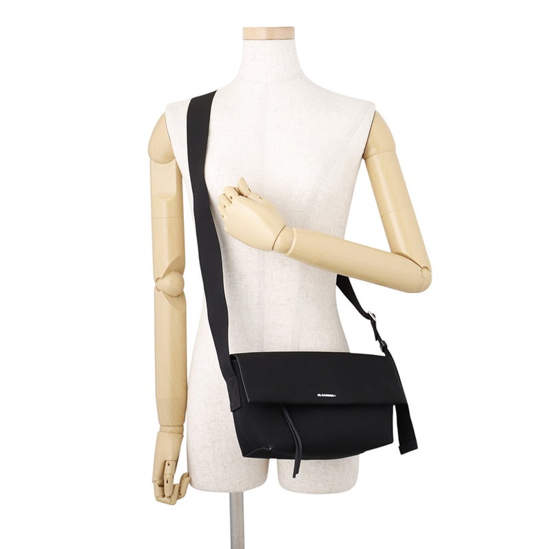 ジルサンダー ショルダーバッグ ユーティリティ クロスボディ ミディアム キャンバス J42wg0004 JIL SANDER バッグ 黒