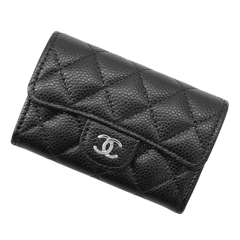 シャネル カードケース マトラッセ クラシックカードケース ココマーク キャビアスキン AP0214 CHANEL 名刺入れ 黒