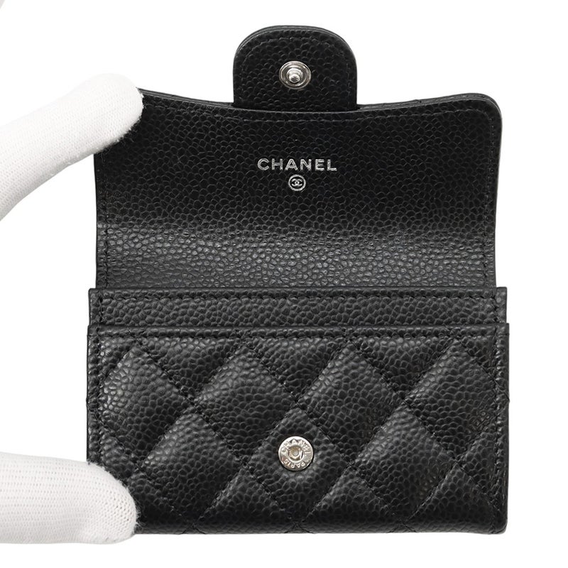シャネル カードケース マトラッセ クラシックカードケース ココマーク キャビアスキン AP0214 CHANEL 名刺入れ 黒