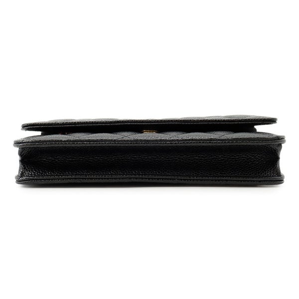 シャネル チェーンウォレット クラシック マトラッセ ココマーク キャビアスキン AP0250 CHANEL 財布 黒