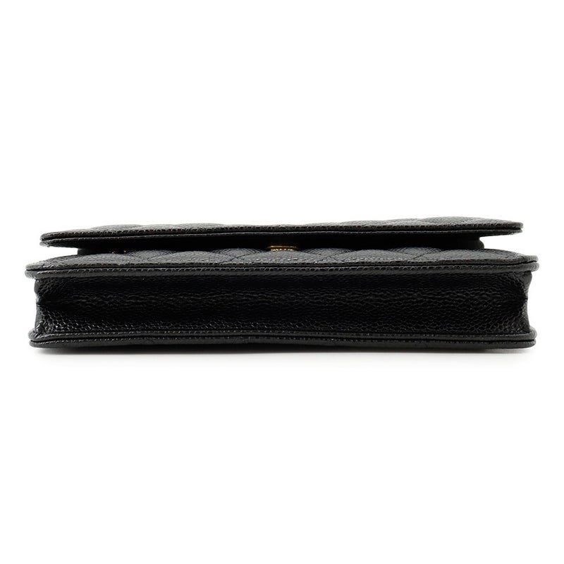 シャネル チェーンウォレット クラシック マトラッセ ココマーク キャビアスキン AP0250 CHANEL 財布 黒