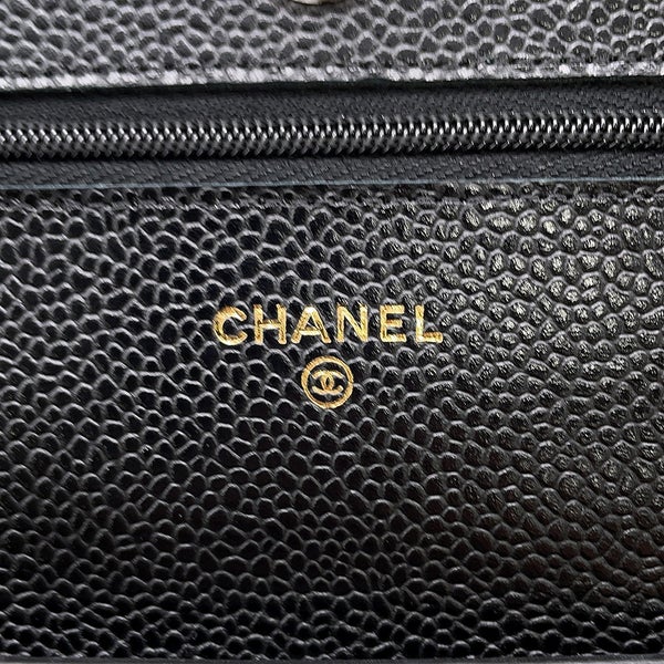 シャネル チェーンウォレット クラシック マトラッセ ココマーク キャビアスキン AP0250 CHANEL 財布 黒