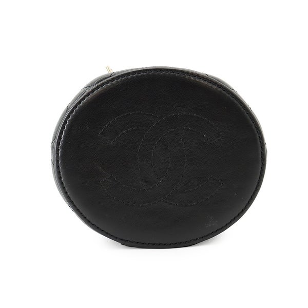シャネル ハンドバッグ ミニ バニティバッグ マトラッセ ココマーク ラムスキン AP2729 CHANEL 黒