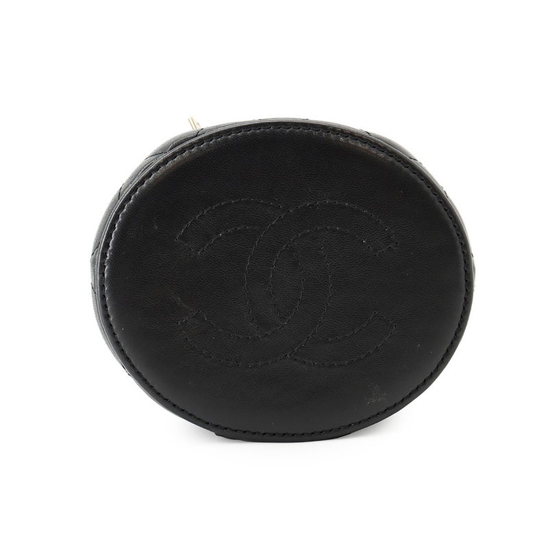 シャネル ハンドバッグ ミニ バニティバッグ マトラッセ ココマーク ラムスキン AP2729 CHANEL 黒