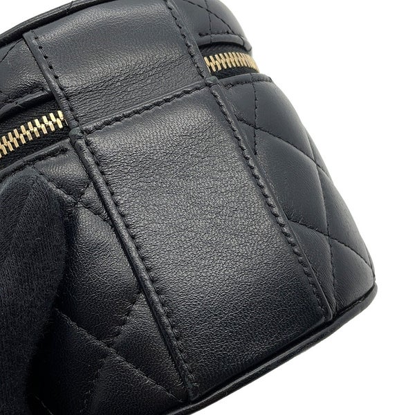 シャネル ハンドバッグ ミニ バニティバッグ マトラッセ ココマーク ラムスキン AP2729 CHANEL 黒