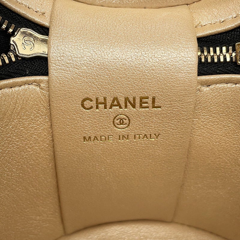 シャネル ハンドバッグ ミニ バニティバッグ マトラッセ ココマーク ラムスキン AP2729 CHANEL 黒