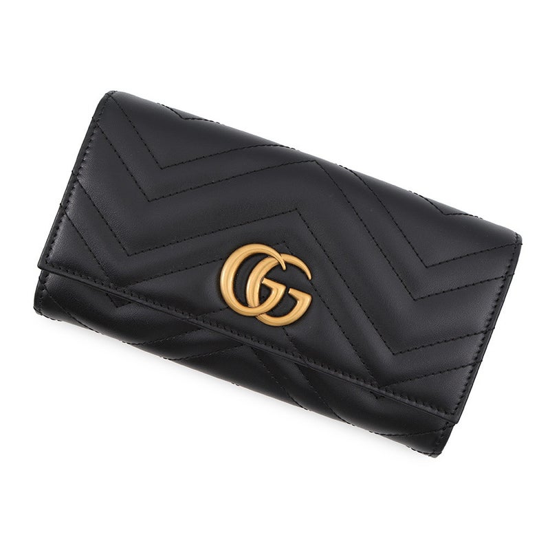 グッチ 長財布 GGマーモント コンチネンタルウォレット レザー 443436 GUCCI 財布 黒
