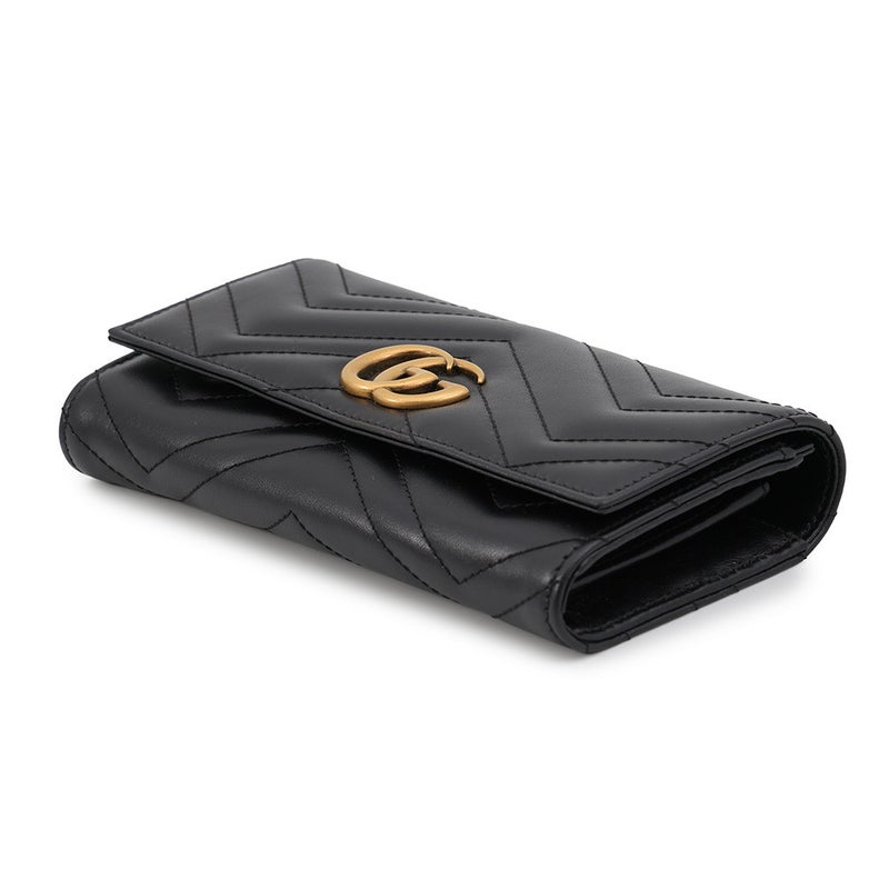 グッチ 長財布 GGマーモント コンチネンタルウォレット レザー 443436 GUCCI 財布 黒