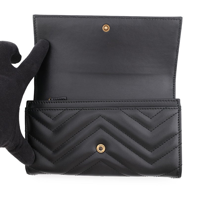 グッチ 長財布 GGマーモント コンチネンタルウォレット レザー 443436 GUCCI 財布 黒