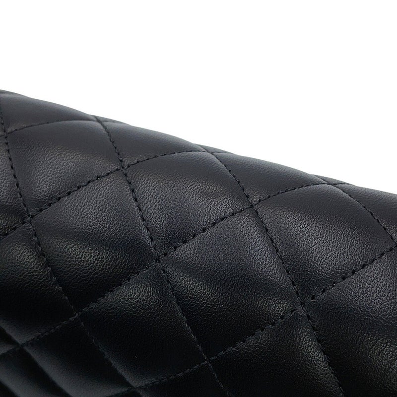 シャネル チェーンショルダーバッグ クラシック マトラッセ25 ココマーク ダブルチェーン ラムスキン A01112 CHANEL 黒