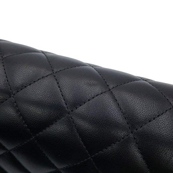 シャネル チェーンショルダーバッグ クラシック マトラッセ25 ココマーク ダブルチェーン ラムスキン A01112 CHANEL 黒