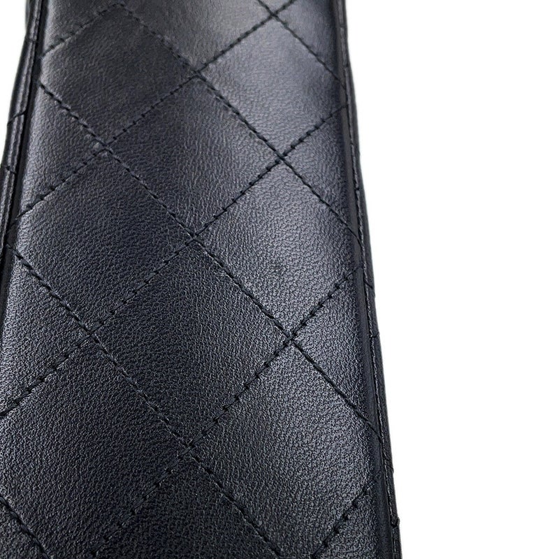 シャネル チェーンショルダーバッグ クラシック マトラッセ25 ココマーク ダブルチェーン ラムスキン A01112 CHANEL 黒