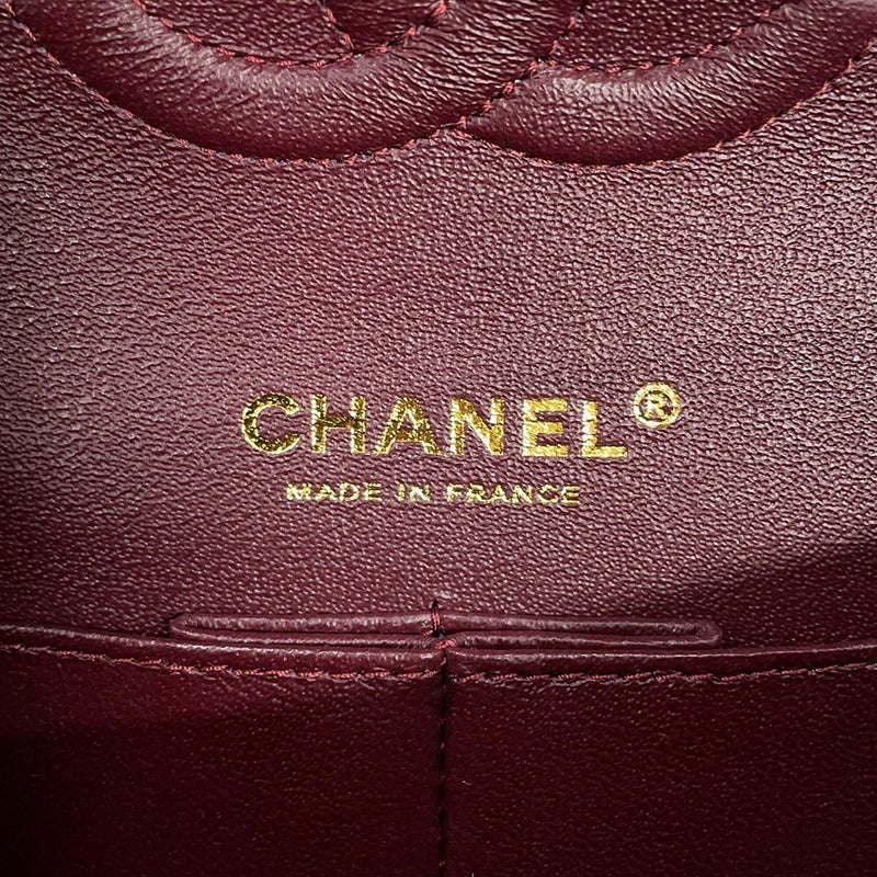 シャネル チェーンショルダーバッグ クラシック マトラッセ25 ココマーク ダブルチェーン ラムスキン A01112 CHANEL 黒