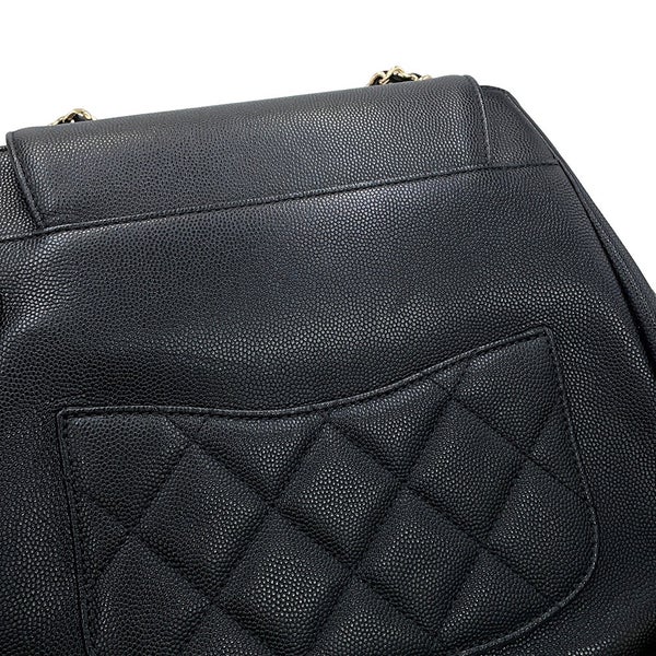 シャネル リュック マトラッセ ココマーク バックパック キャビアスキン A93748 CHANEL バッグ リュックサック 黒