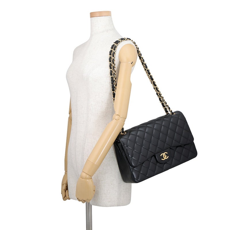 シャネル チェーンショルダーバッグ マトラッセ30 ココマーク ラムスキン A58600 CHANEL 黒