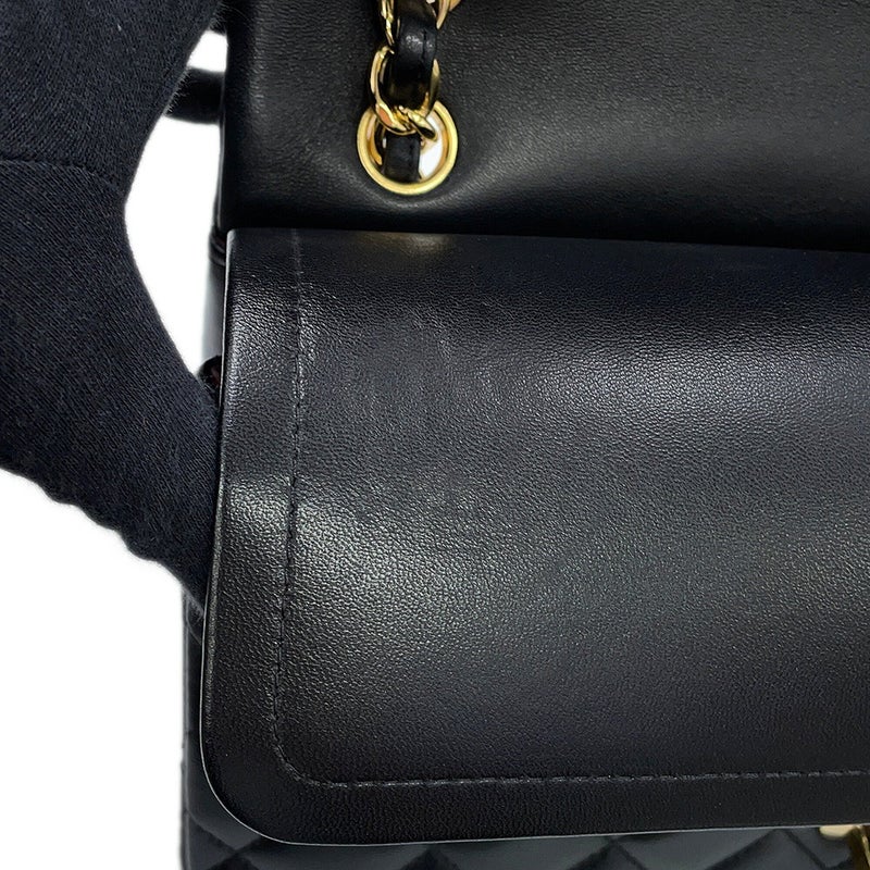 シャネル チェーンショルダーバッグ マトラッセ30 ココマーク ラムスキン A58600 CHANEL 黒