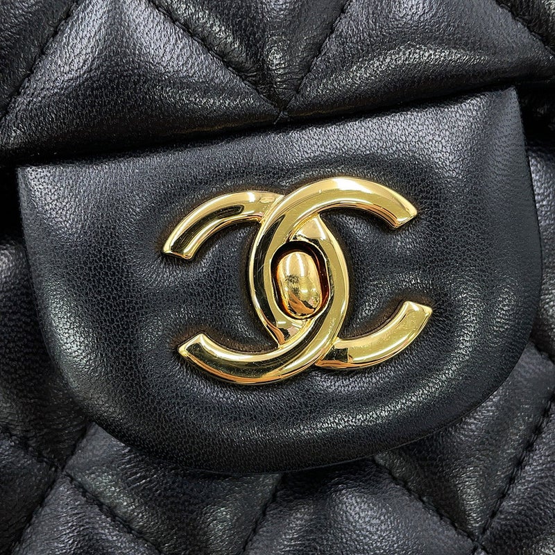 シャネル チェーンショルダーバッグ マトラッセ30 ココマーク ラムスキン A58600 CHANEL 黒