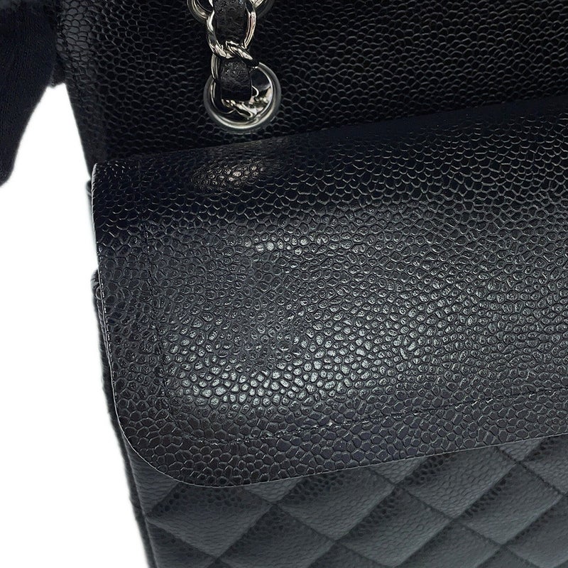 シャネル チェーンショルダーバッグ マトラッセ25 ココマーク ダブルチェーン キャビアスキン A01112 CHANEL 黒