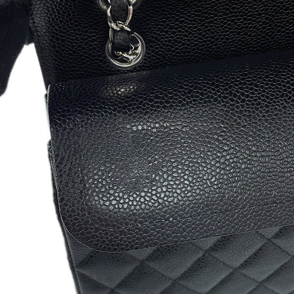 シャネル チェーンショルダーバッグ マトラッセ25 ココマーク ダブルチェーン キャビアスキン A01112 CHANEL 黒