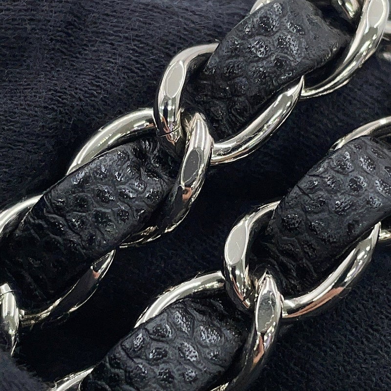 シャネル チェーンショルダーバッグ マトラッセ25 ココマーク ダブルチェーン キャビアスキン A01112 CHANEL 黒