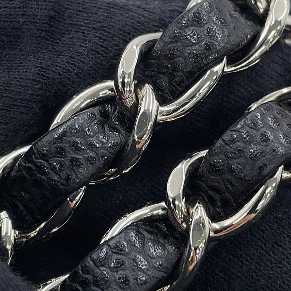 シャネル チェーンショルダーバッグ マトラッセ25 ココマーク ダブルチェーン キャビアスキン A01112 CHANEL 黒