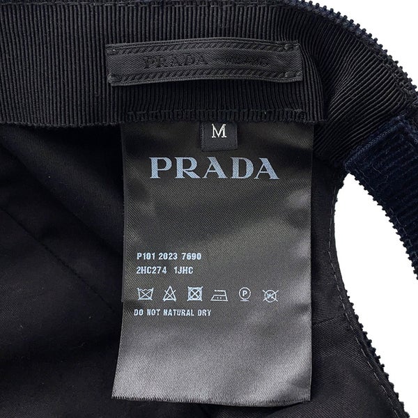 プラダ キャップ コーデュロイ 三角ロゴ サイズM 2HC274 PRADA 帽子