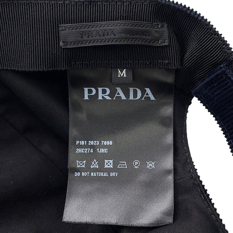 プラダ キャップ コーデュロイ 三角ロゴ サイズM 2HC274 PRADA 帽子