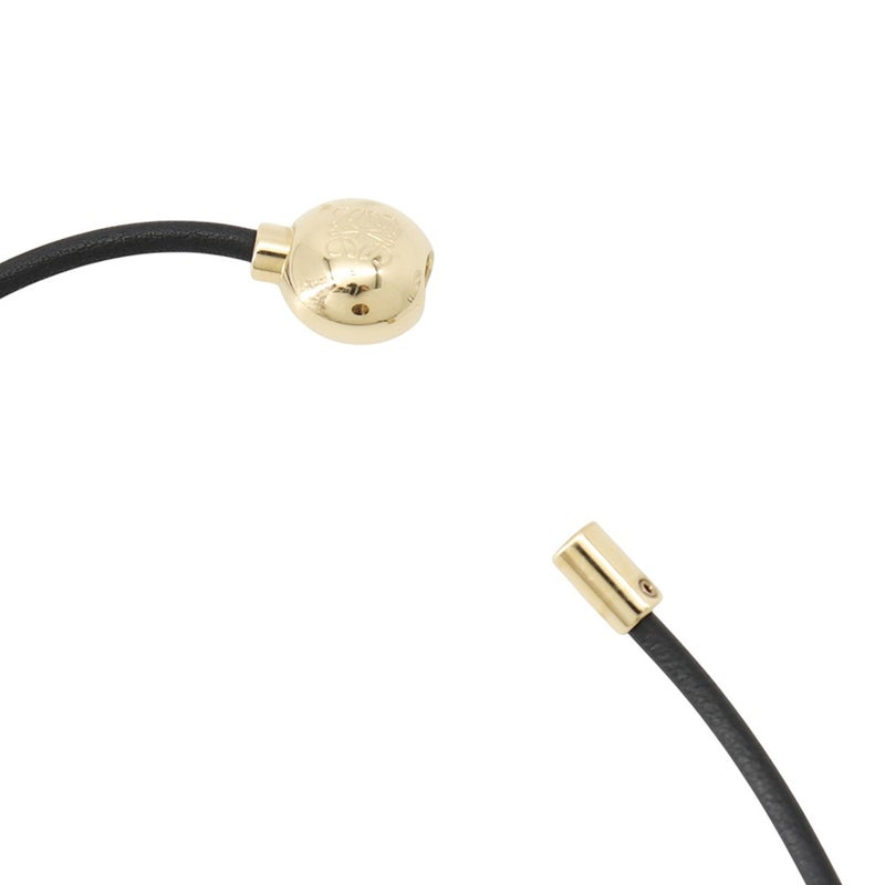 ロエベ ブレスレット ぺブル レザー サイズM JJ07240X01 LOEWE アクセサリー 黒