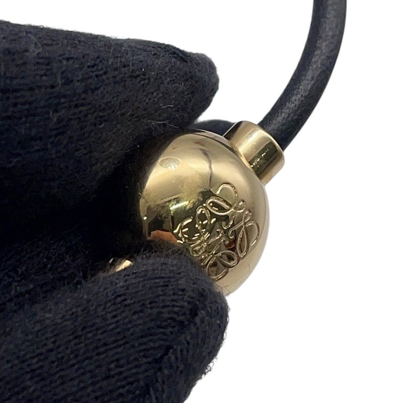 ロエベ ブレスレット ぺブル レザー サイズM JJ07240X01 LOEWE アクセサリー 黒