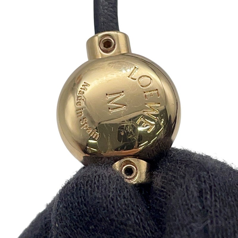 ロエベ ブレスレット ぺブル レザー サイズM JJ07240X01 LOEWE アクセサリー 黒
