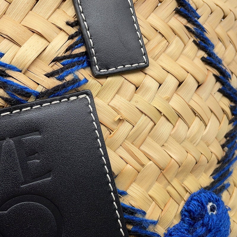 ロエベ ハンドバッグ アナグラム アニマルモチーフ ラージ ラフィア LOEWE バスケット ウィリアム ・ド・モーガン