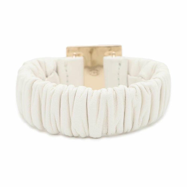 シャネル ヘアゴム シュシュ ココマーク ラムスキン CHANEL ヘアアクセサリー 白