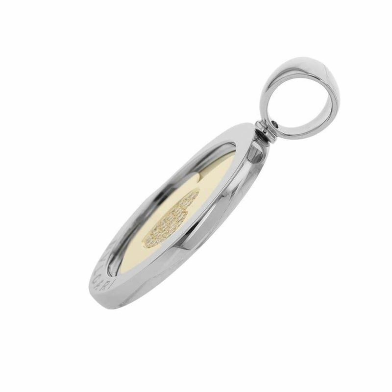 ブルガリ ペンダントトップ トンドハート ダイヤモンド K18YG/ステンレススチール BVLGARI