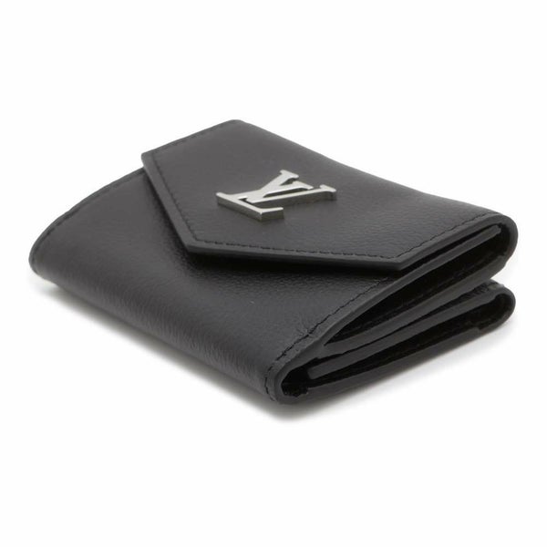 ルイヴィトン 三つ折り財布 カーフレザー ポルトフォイユ・ロックミニ M63921 LOUIS VUITTON 黒 ブラック