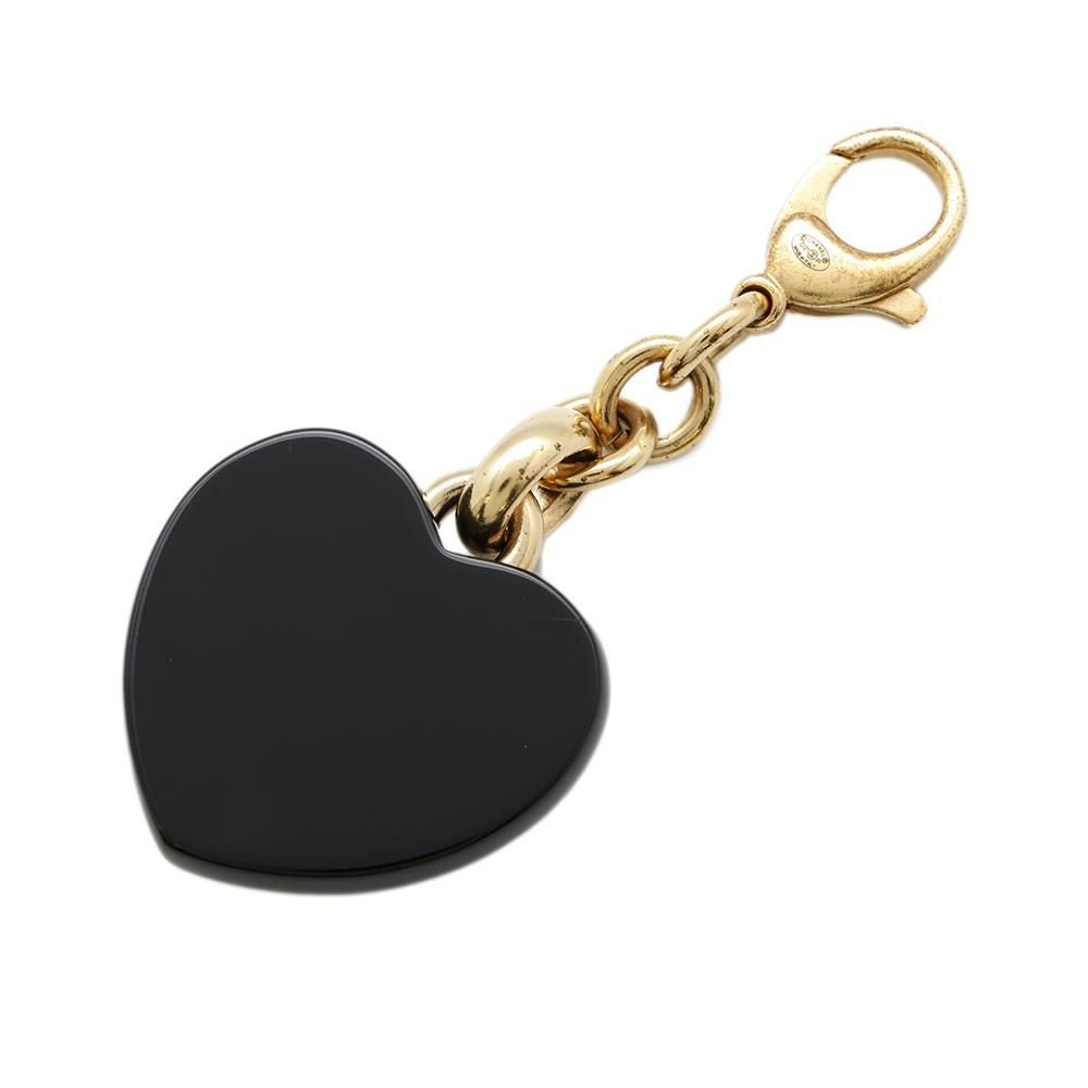 シャネル キーホルダー ココマーク ハート チャーム D21 P CHANEL 黒