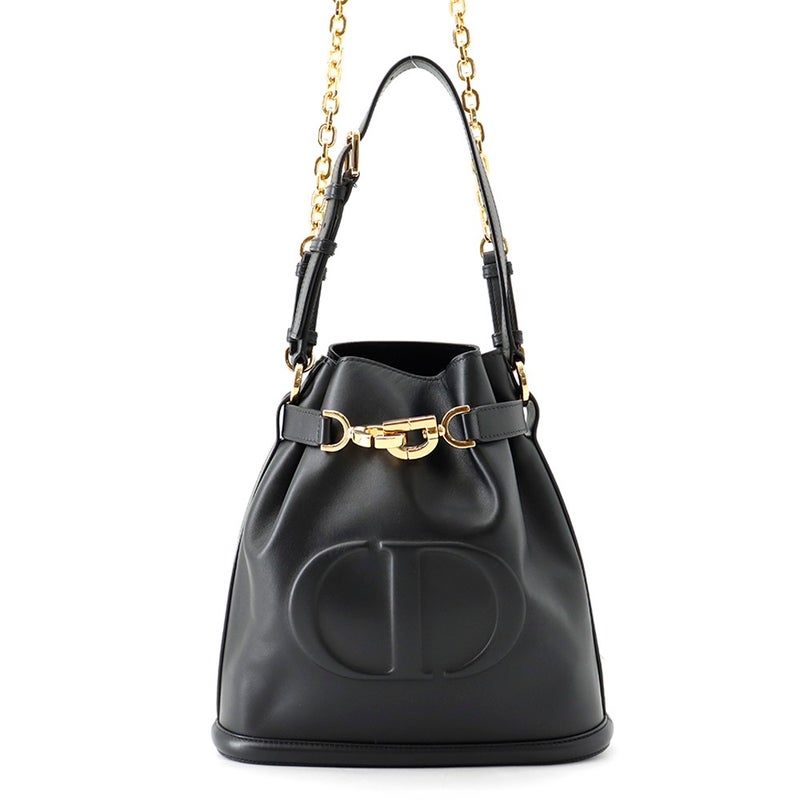 ディオール ハンドバッグ C'est Dior セディオール CDエンボス ミディアム カーフレザー M2271UBHA 2way 黒