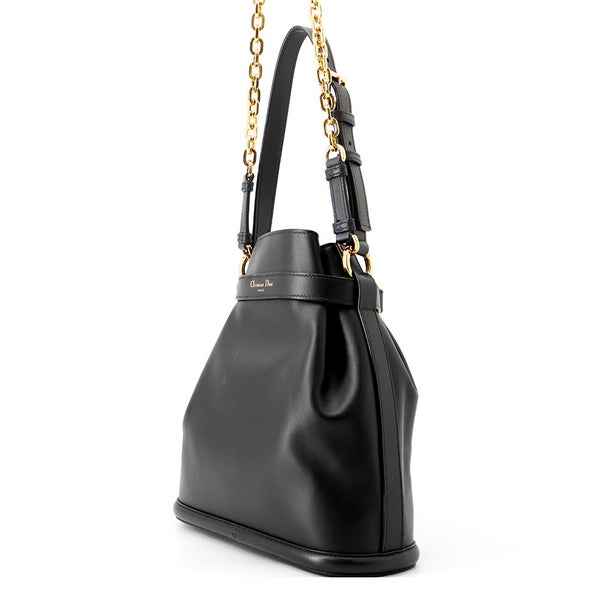 ディオール ハンドバッグ C'est Dior セディオール CDエンボス ミディアム カーフレザー M2271UBHA 2way 黒