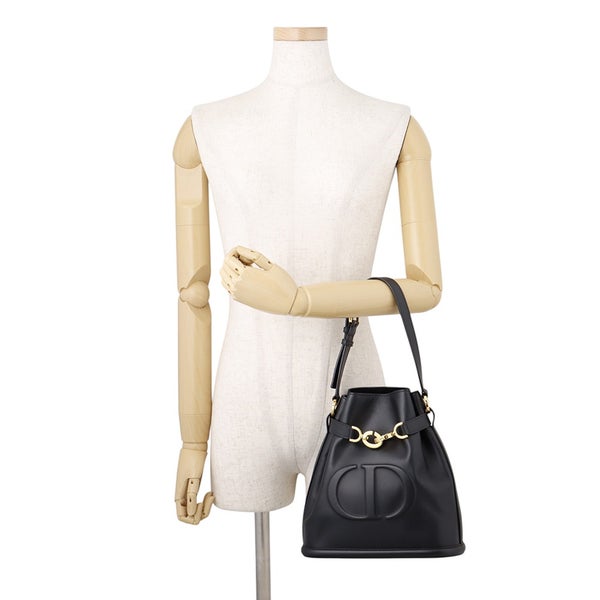 ディオール ハンドバッグ C'est Dior セディオール CDエンボス ミディアム カーフレザー M2271UBHA 2way 黒