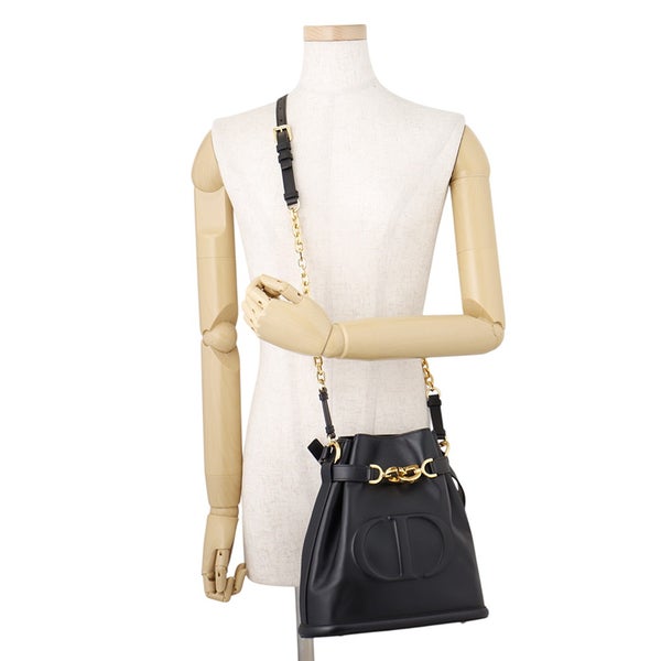 ディオール ハンドバッグ C'est Dior セディオール CDエンボス ミディアム カーフレザー M2271UBHA 2way 黒