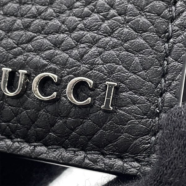 グッチ カードケース ロゴ レザー 771152 GUCCI 名刺入れ 黒