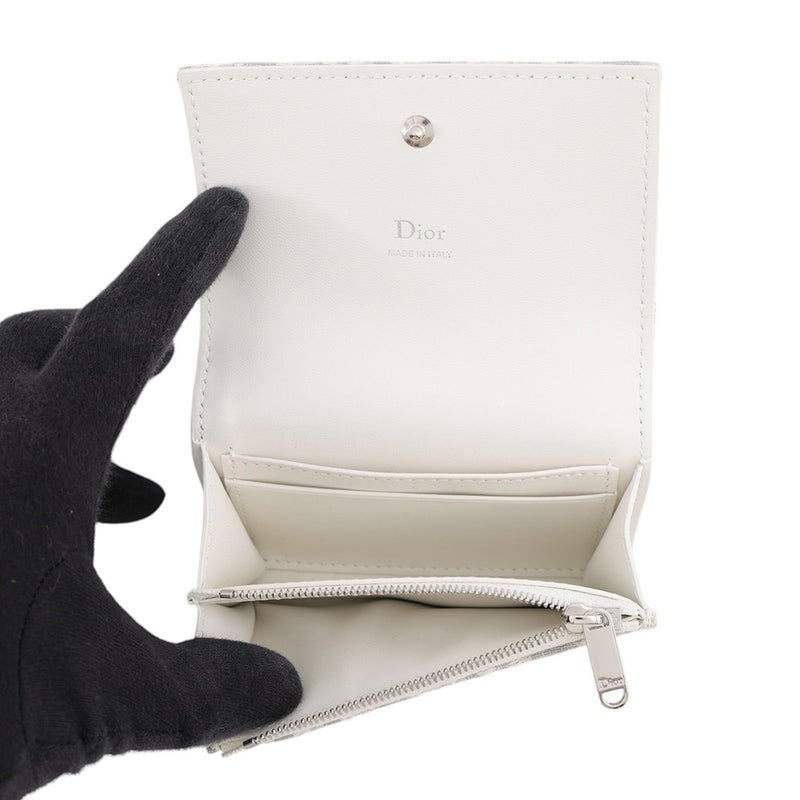クリスチャン・ディオール コインケース Promenade Glycine ウォレット オブリーク ジャカード S2508PUQY_M074 財布 白